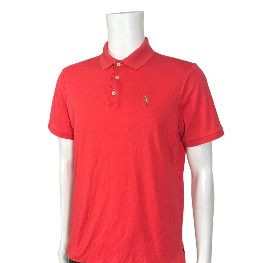 Polo Ralph Lauren Mens Classic Fit Red/Orange Short‎ Sleeve Polo Shirt Size M